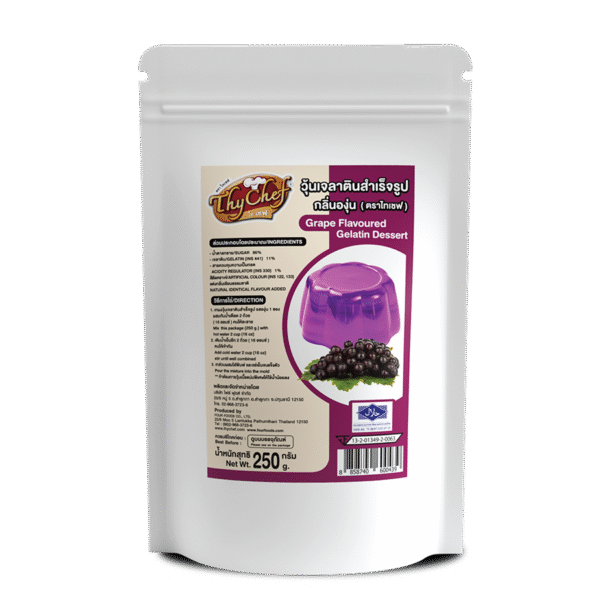 ผงวุ้นเจลาติน, Gelatin Dessert, รสองุ่น, Grape Flavoured, ไทเชฟ, Thychef