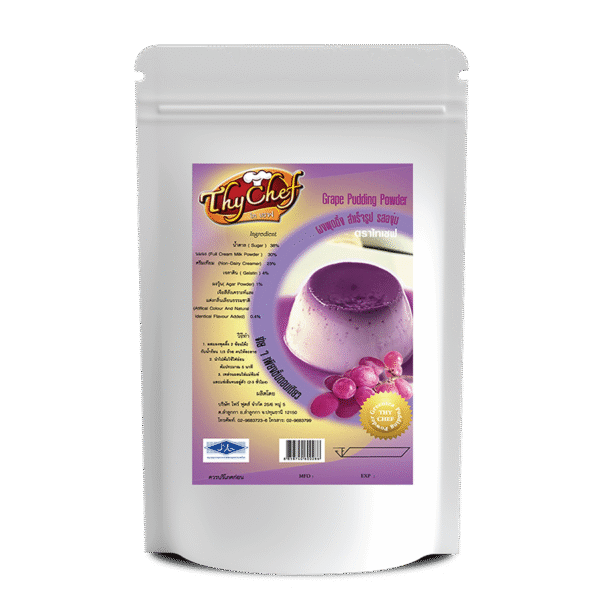 ผงพุดดิ้ง, Pudding Powder, รสองุ่น, Grape Flavoured, ไทเชฟ, Thychef