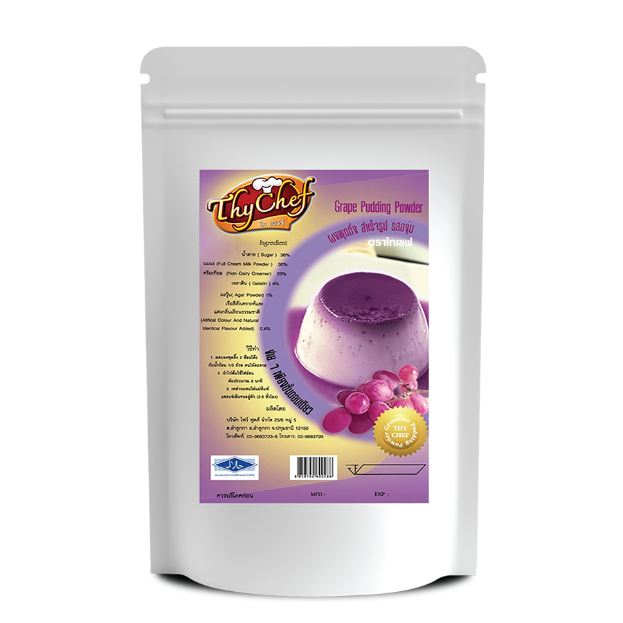 ผงพุดดิ้ง, Pudding Powder, รสองุ่น, Grape Flavoured, ไทเชฟ, Thychef