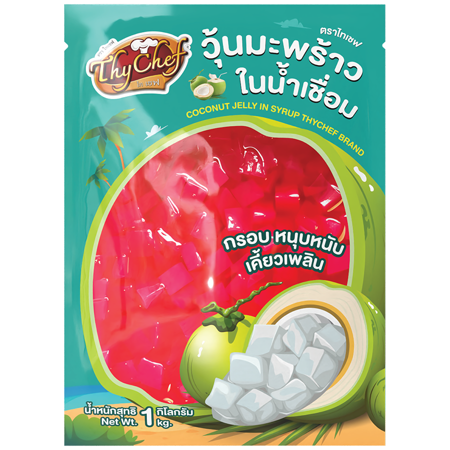 วุ้นมะพร้าวในน้ำเชื่อม กลิ่นสตรอเบอร์รี่