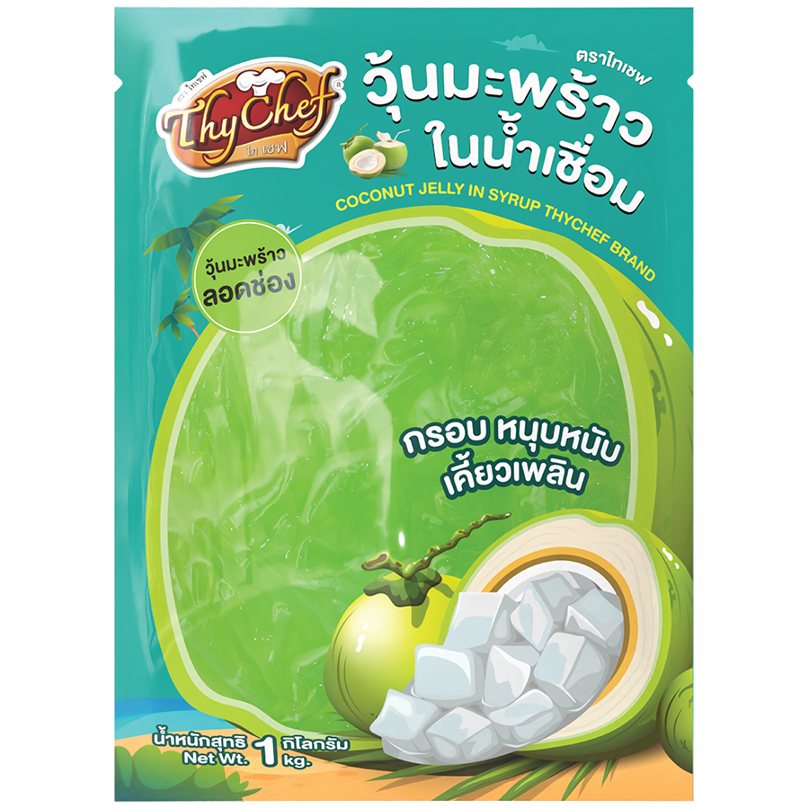 วุ้นมะพร้าวในน้ำเชื่อม, coconut jelly in syrup, รูปลอดช่อง,Thychef, ไทเชฟ