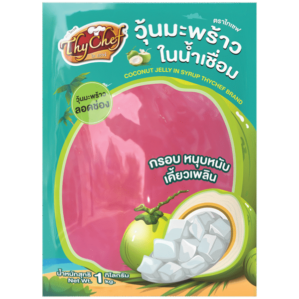 วุ้นมะพร้าวในน้ำเชื่อม, coconut jelly in syrup, รูปลอดช่อง, Thychef, ไทเชฟ