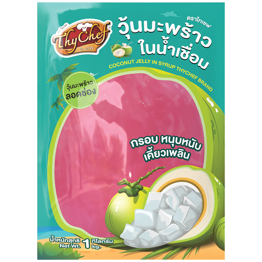 วุ้นมะพร้าวในน้ำเชื่อม, coconut jelly in syrup, รูปลอดช่อง, Thychef, ไทเชฟ